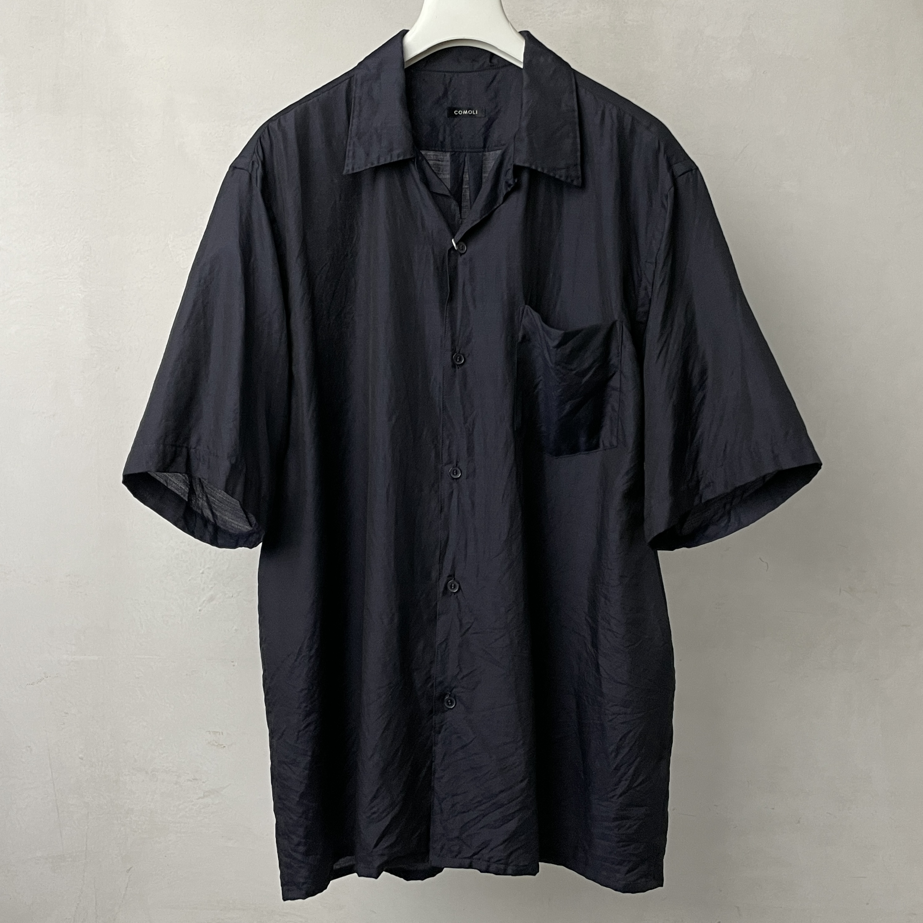 WOOL SILK S/S OPEN COLLAR SHIRT – kettle