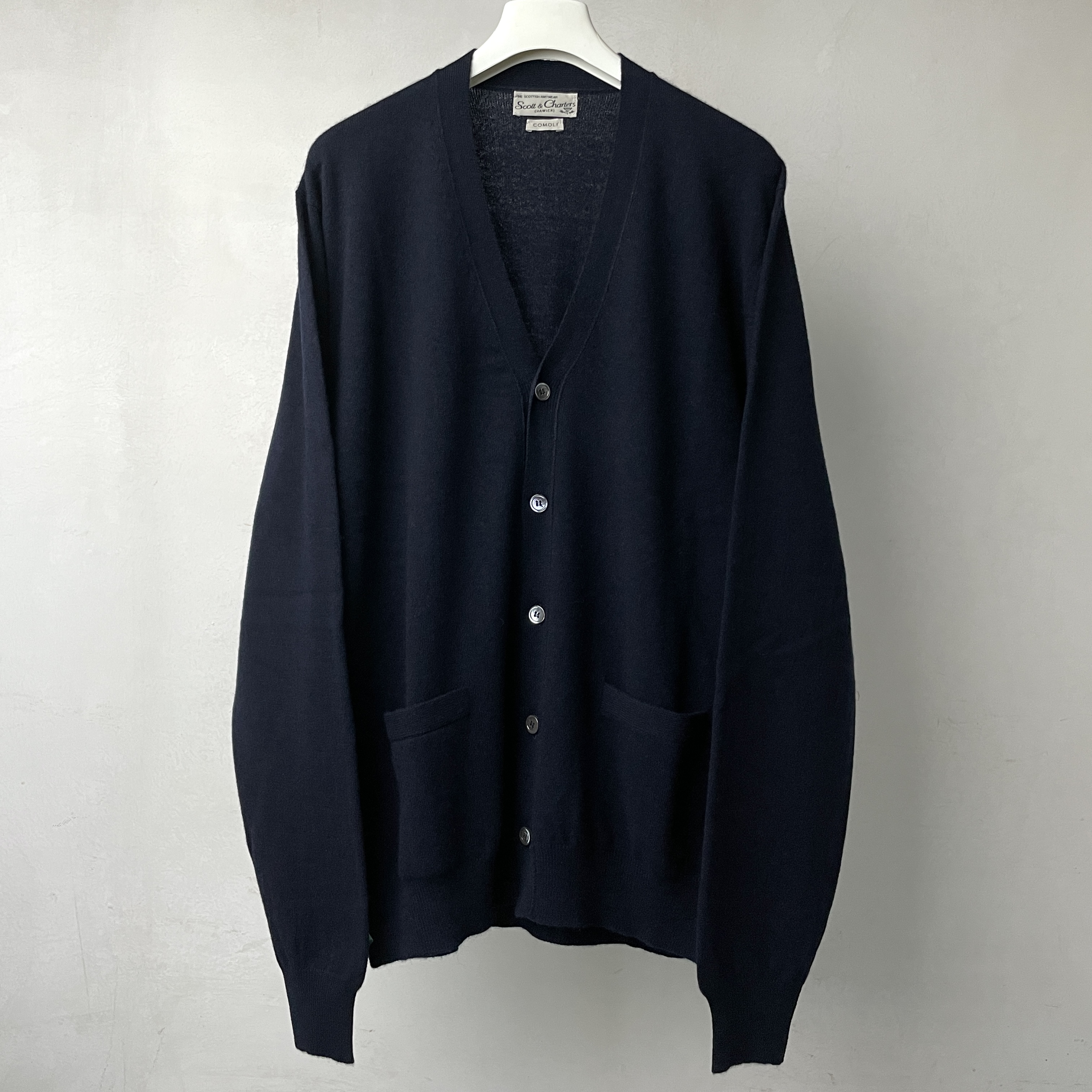 美品 COMOLI SCOTT&CHARTERS カーディガン ネイビー - カーディガン